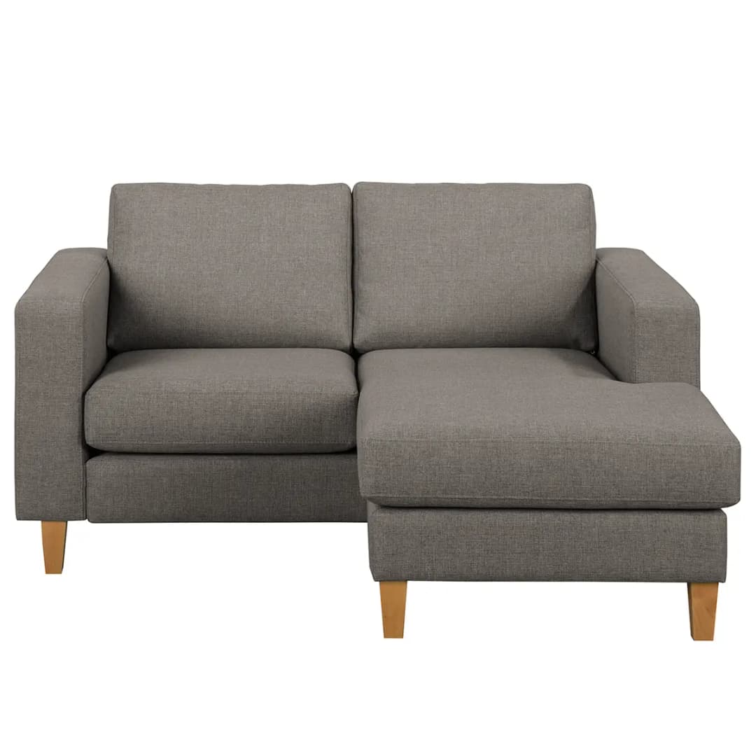 Ecksofa 1-Sitzer mit Longchair | Braun