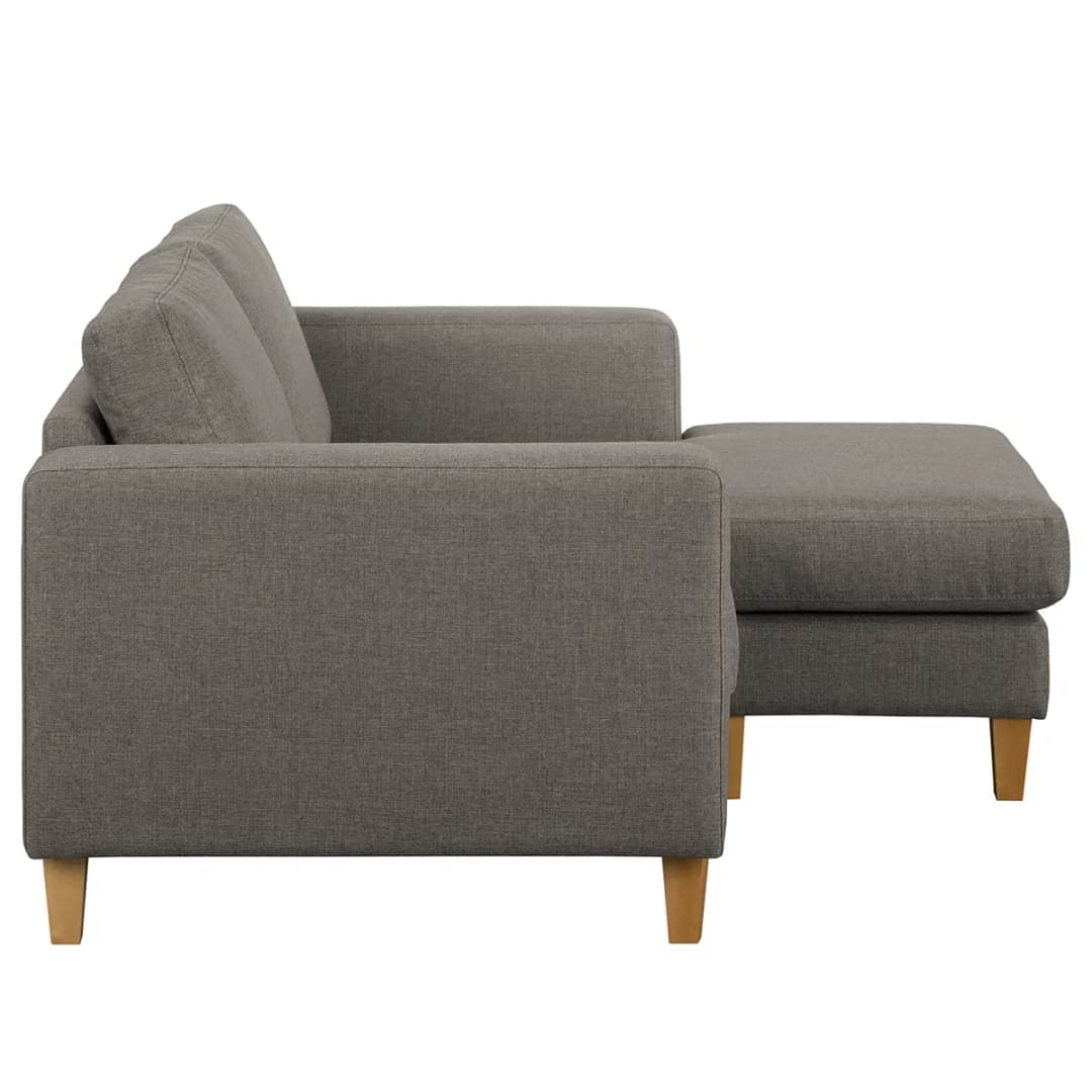 Ecksofa 1-Sitzer mit Longchair | Braun