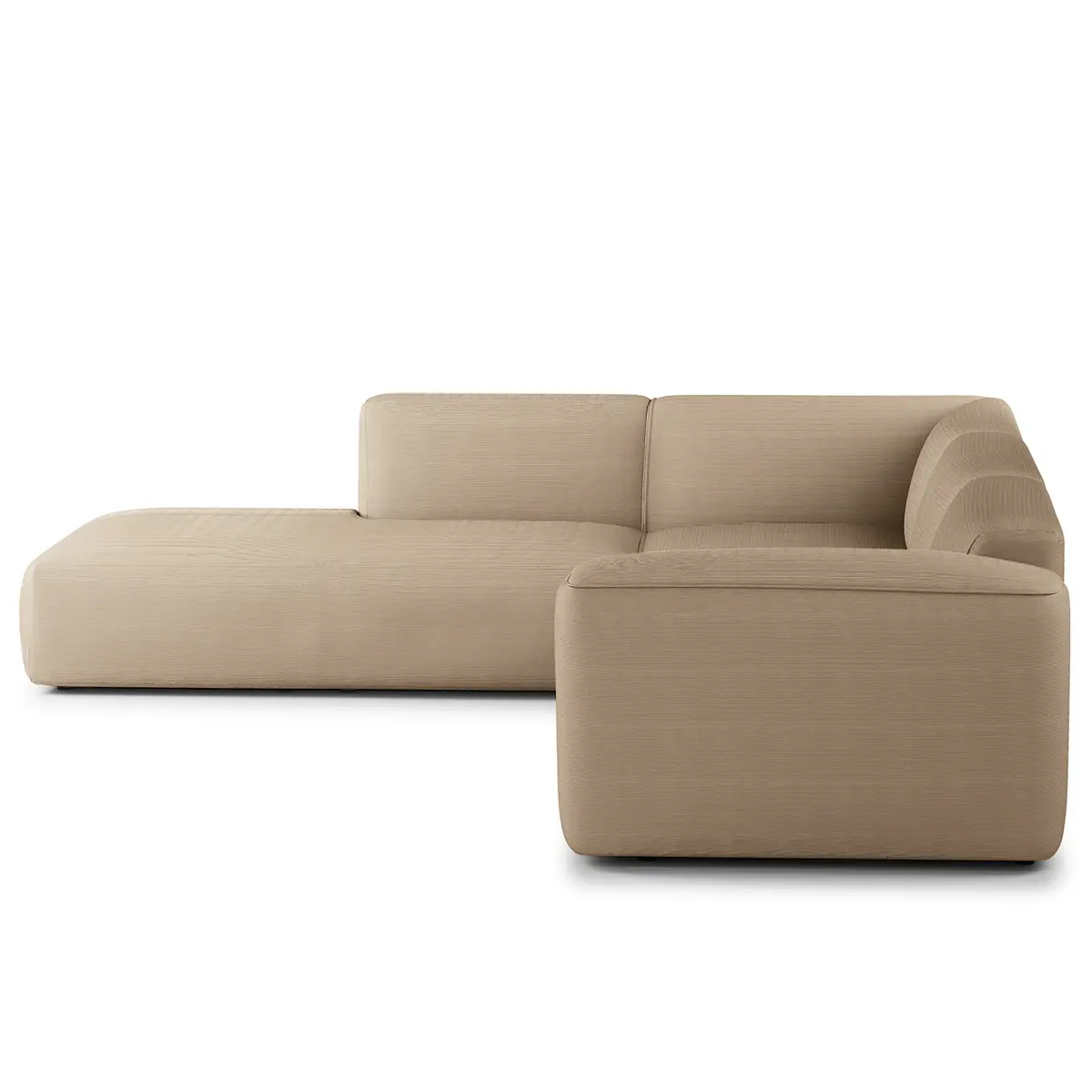 Ecksofa 3-Sitzer mit Recamiere | Braun