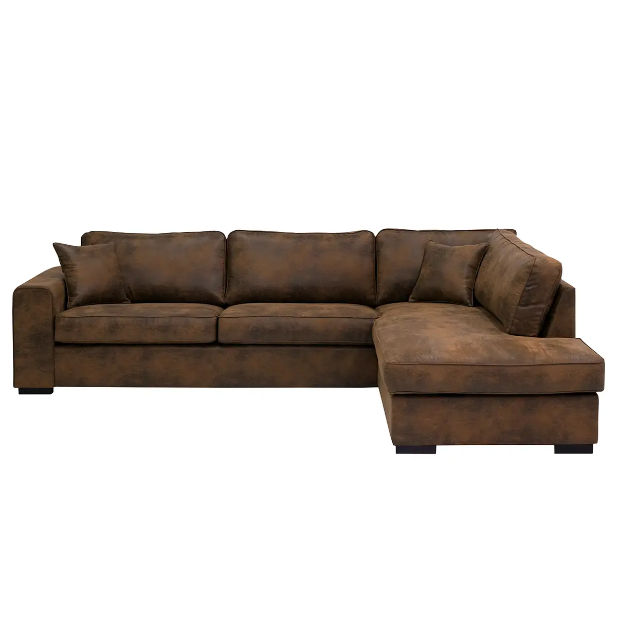 loftscape Ecksofa Madras mit Ottomane Braun Microfaser Goda | Braun