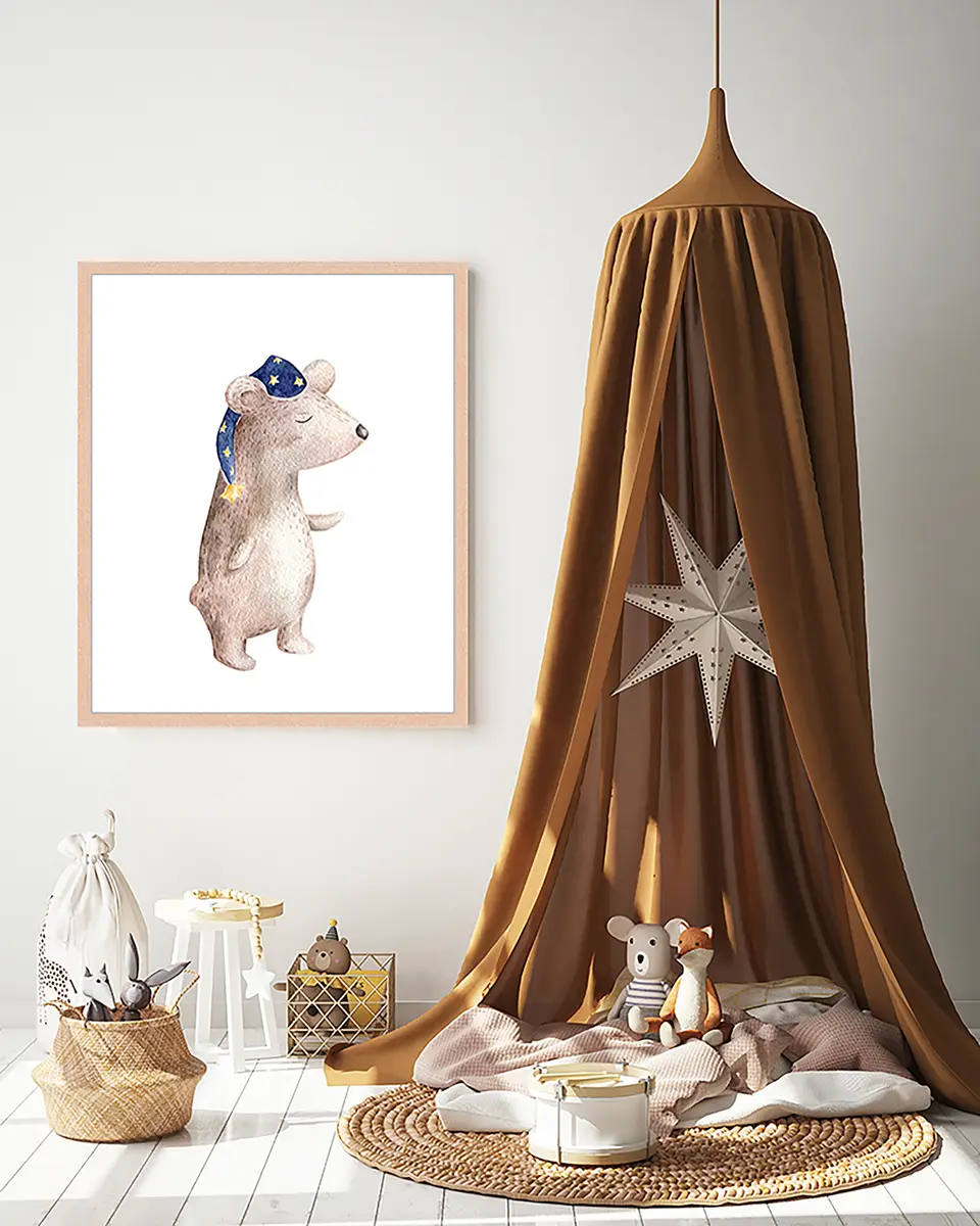 Bild Sleepy Bear 53 x 63cm Multicolor | Mehrfarbig