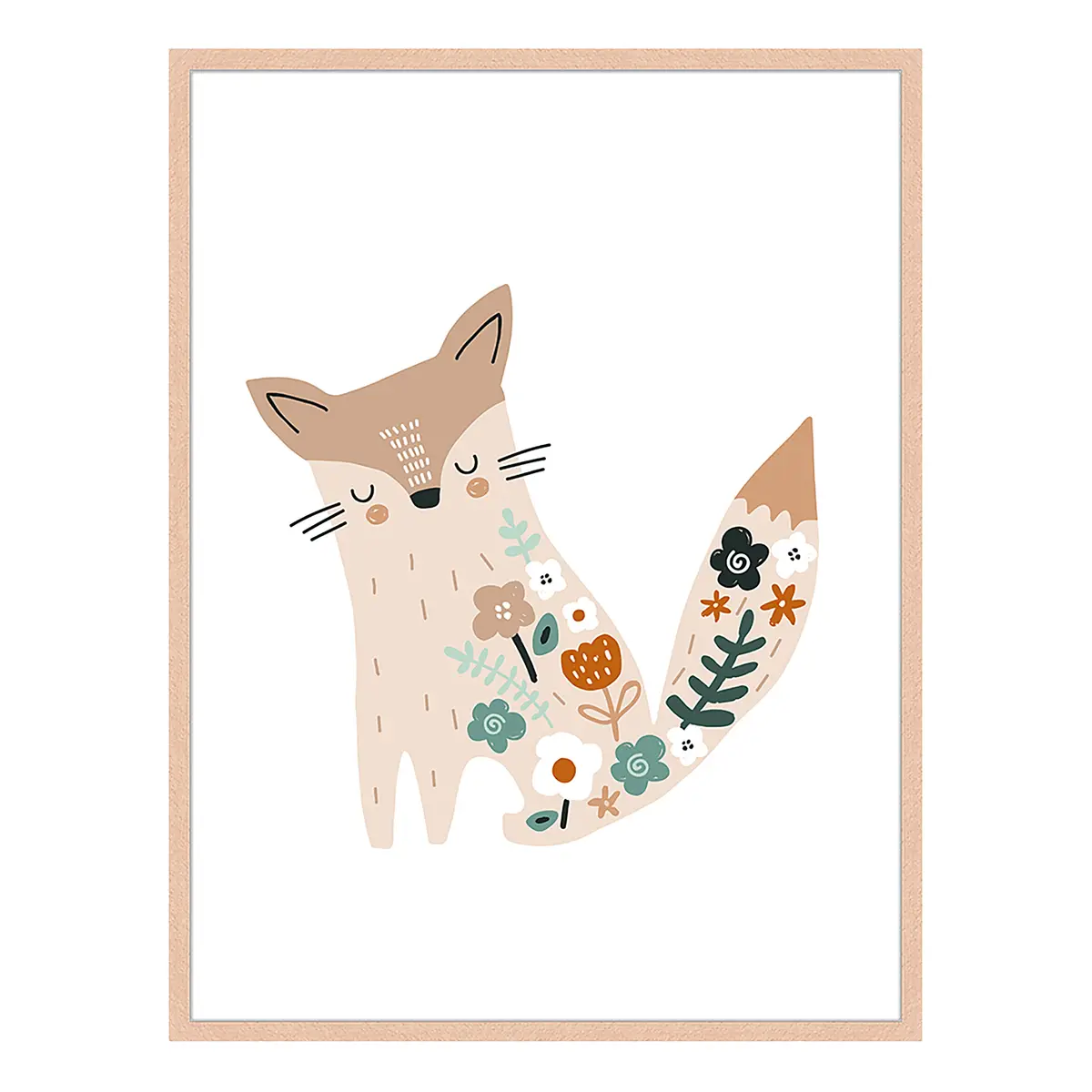Bild Flowery Fox | Mehrfarbig