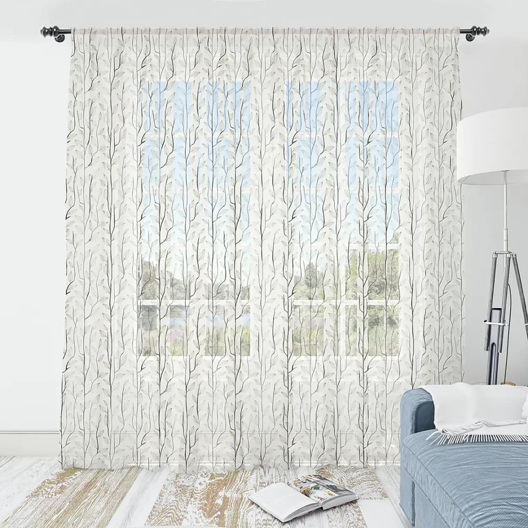 Abakuhaus Fertiggardine Blätter Typ A 2er-Set 180cm | Mehrfarbig
