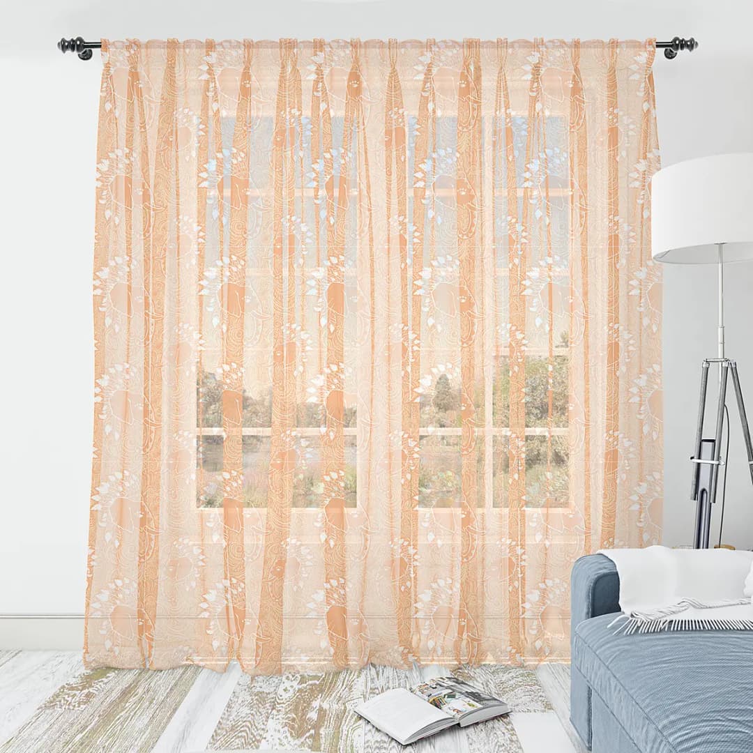 Fertiggardine Boho 2er-Set 135cm | Orange