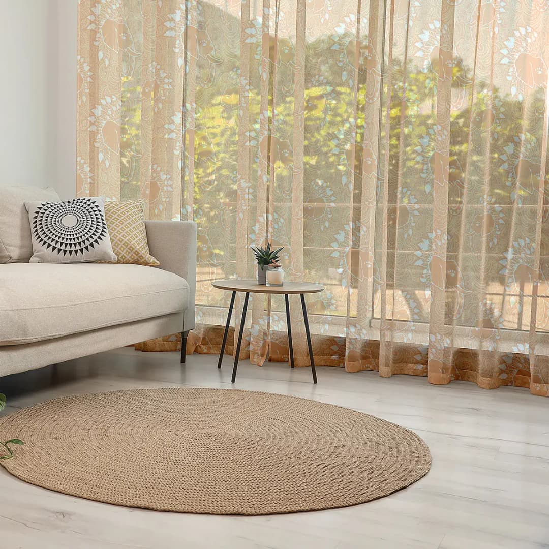 Fertiggardine Boho 2er-Set 135cm | Orange