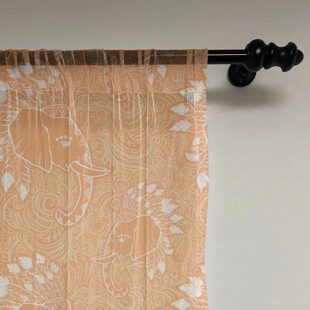 Fertiggardine Boho 2er-Set 135cm | Orange