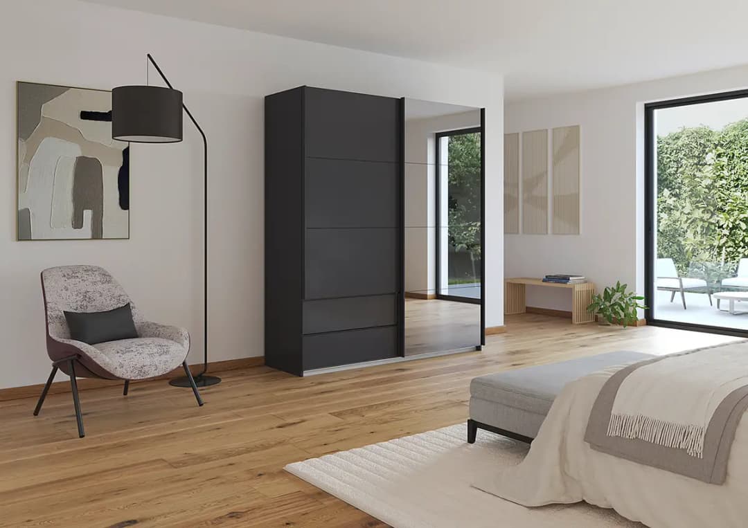 rauch Orange Schwebetürenschrank Elara | Grau