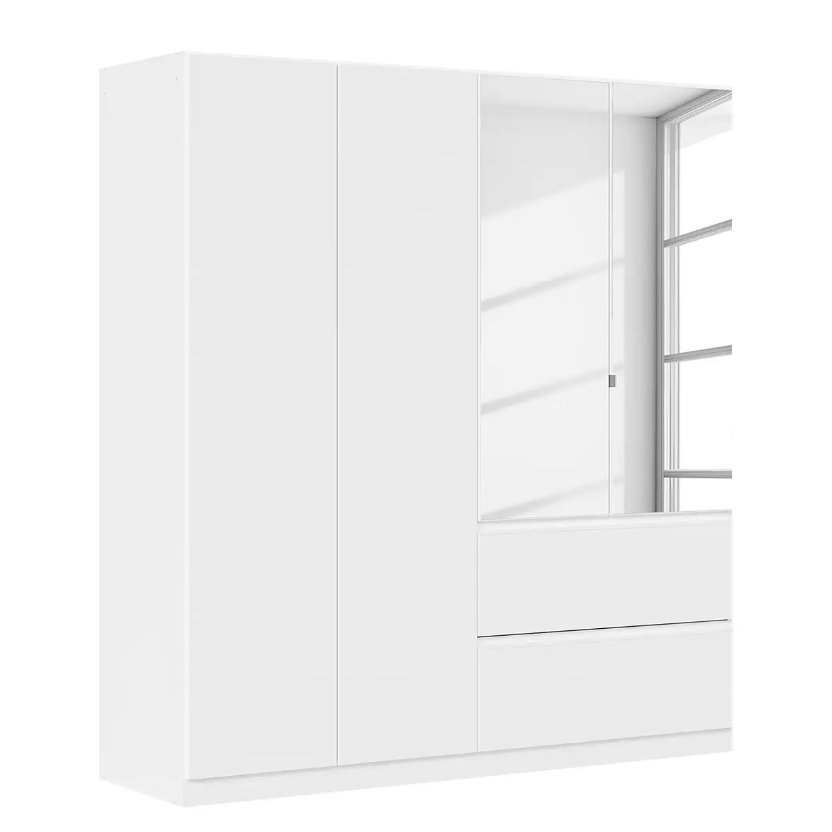 rauch Blue Drehtürenschrank Costa mit Spiegeltür 181cm Weiß/Alpinweiß