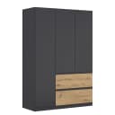 rauch Blue Drehtürenschrank Costa 136cm Grau/Graphit/Eiche Artisan