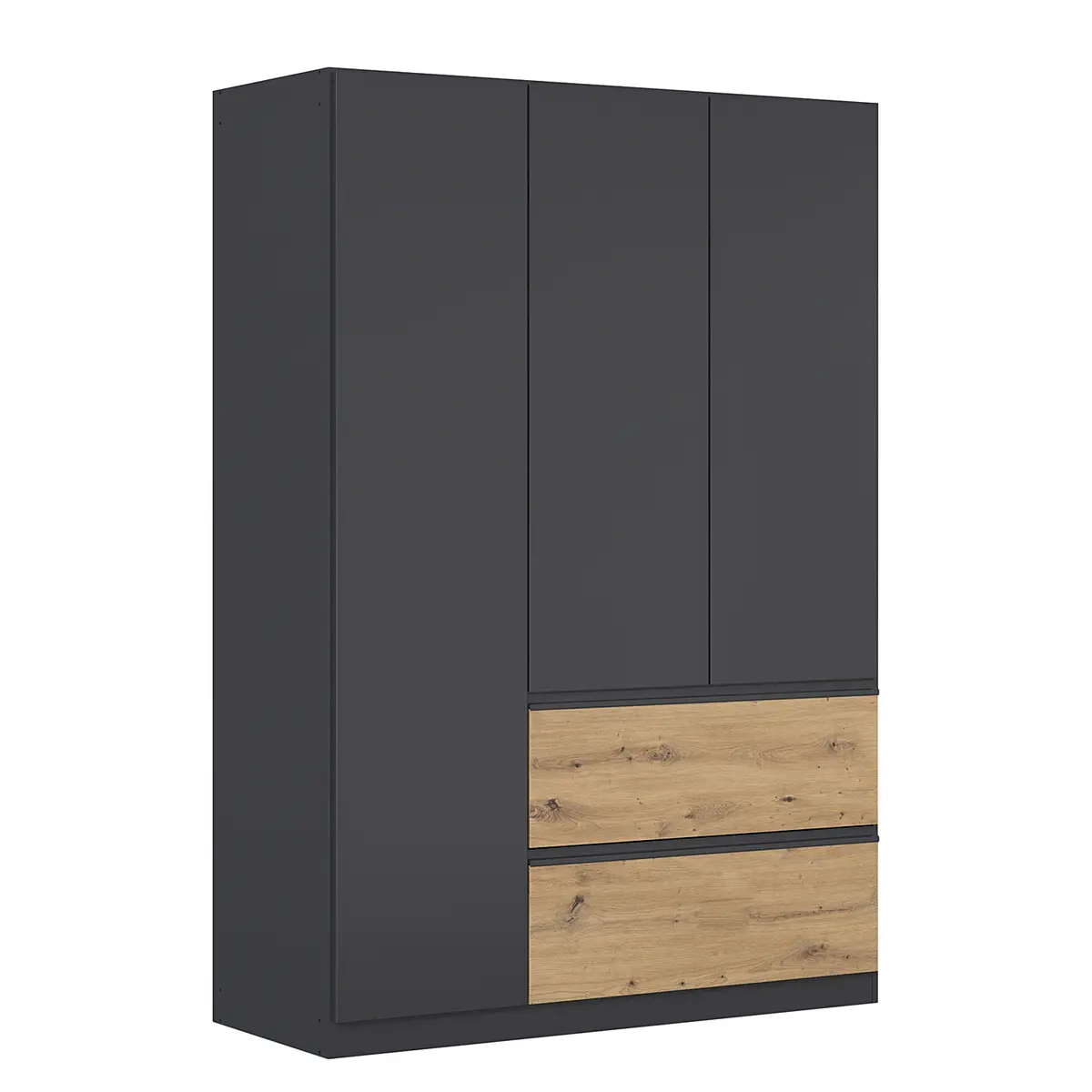 rauch Blue Drehtürenschrank Costa 136cm Grau/Graphit/Eiche Artisan