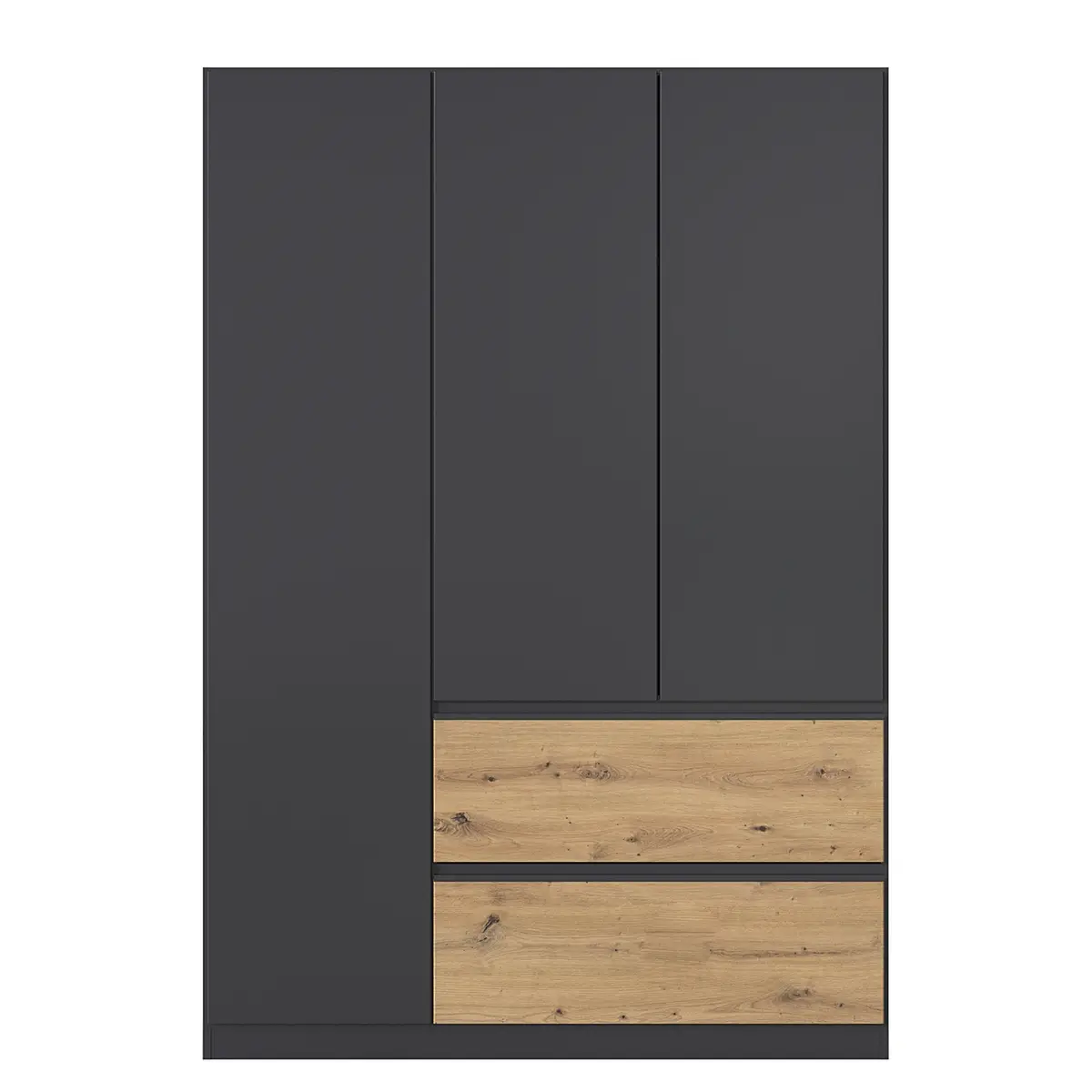 rauch Blue Drehtürenschrank Costa 136cm Grau/Graphit/Eiche Artisan