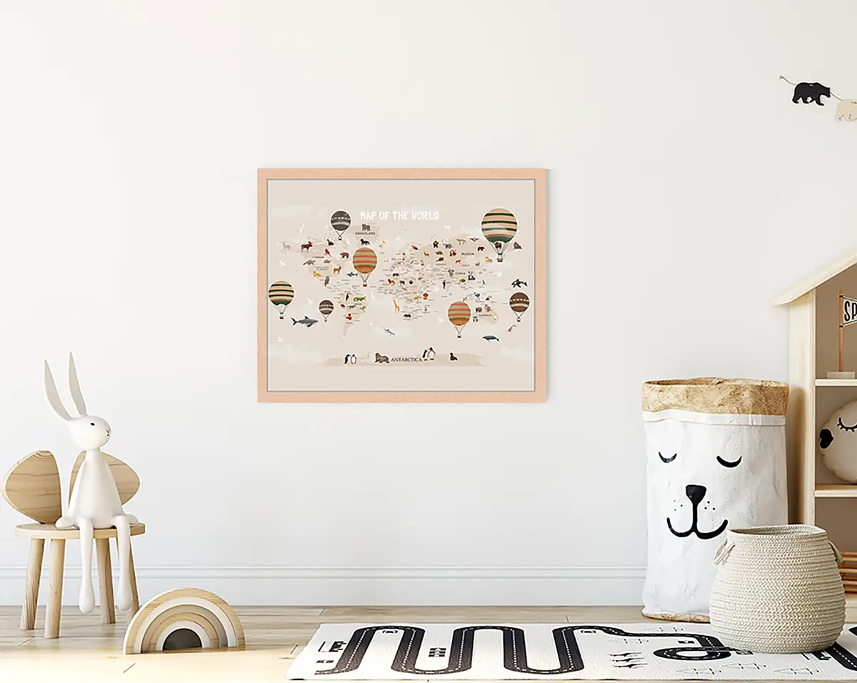 Bild Map Of The World 43 x 53cm Multicolor | Mehrfarbig
