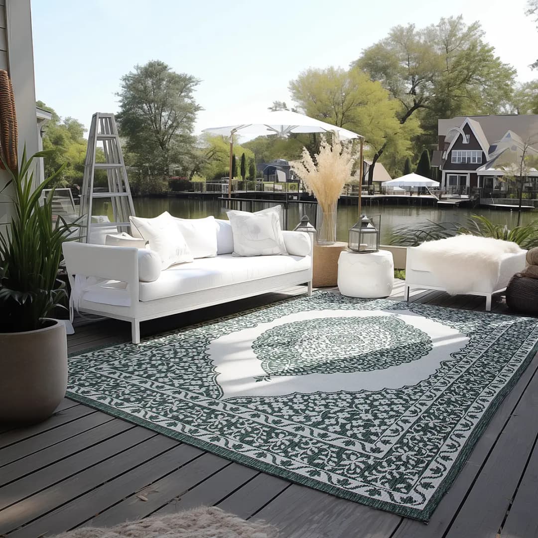 ELLE DECORATION Teppich Meekly | Grün