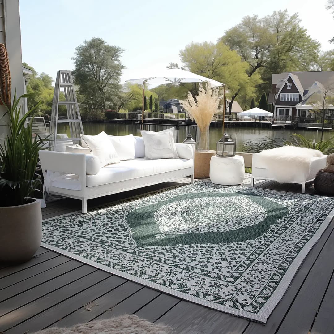 ELLE DECORATION Teppich Meekly | Grün