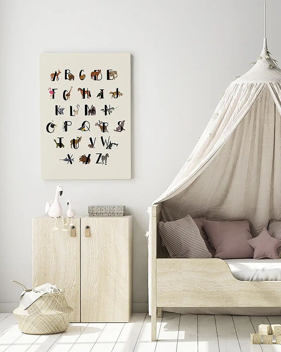 Leinwandbild Animal Alphabet 40 x 50cm Multicolor | Mehrfarbig