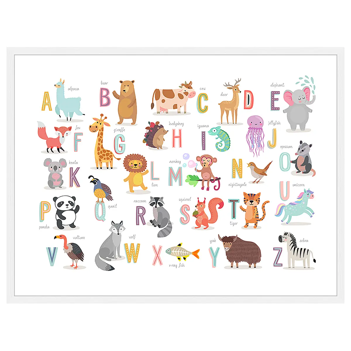 The Animal Alphabet Poster | Mehrfarbig