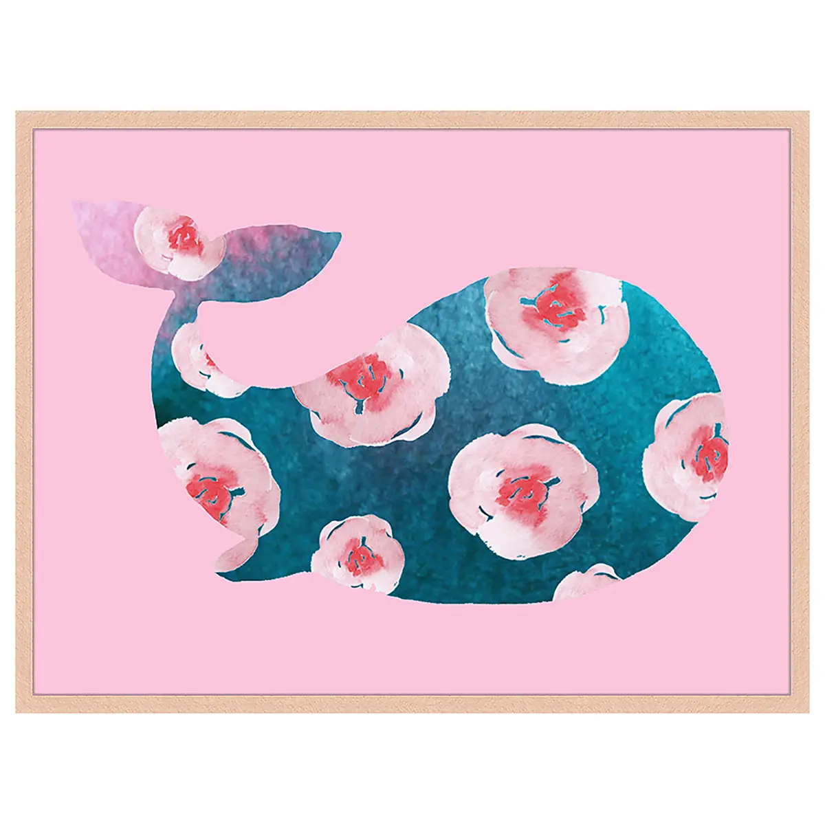 Milan Moon Bild Pink Whale 63 x 83cm Multicolor | Mehrfarbig
