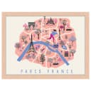 Bild Paris Cute Map 33 x 43cm Multicolor | Mehrfarbig