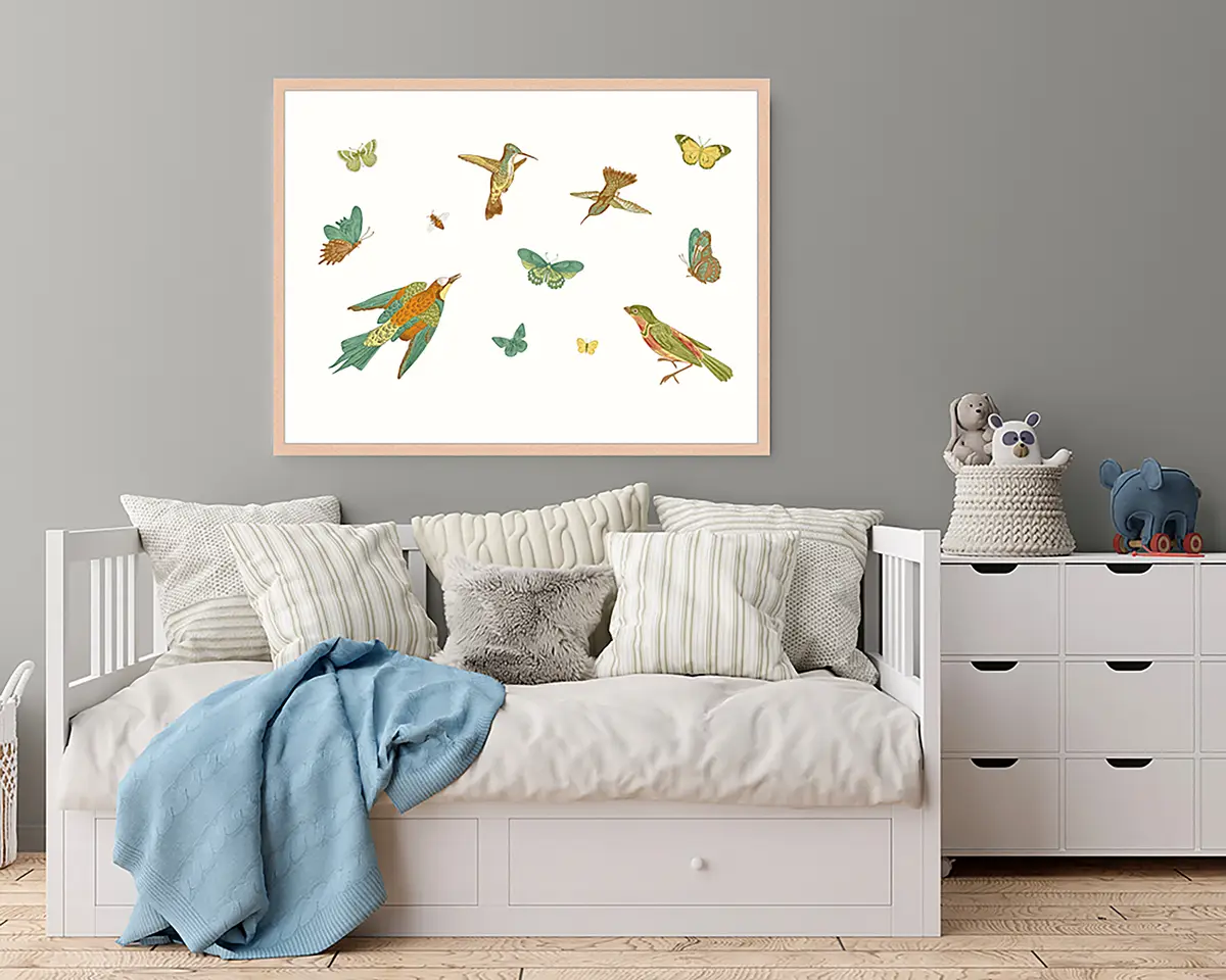 Bild Exotic Plants and Birds | Mehrfarbig