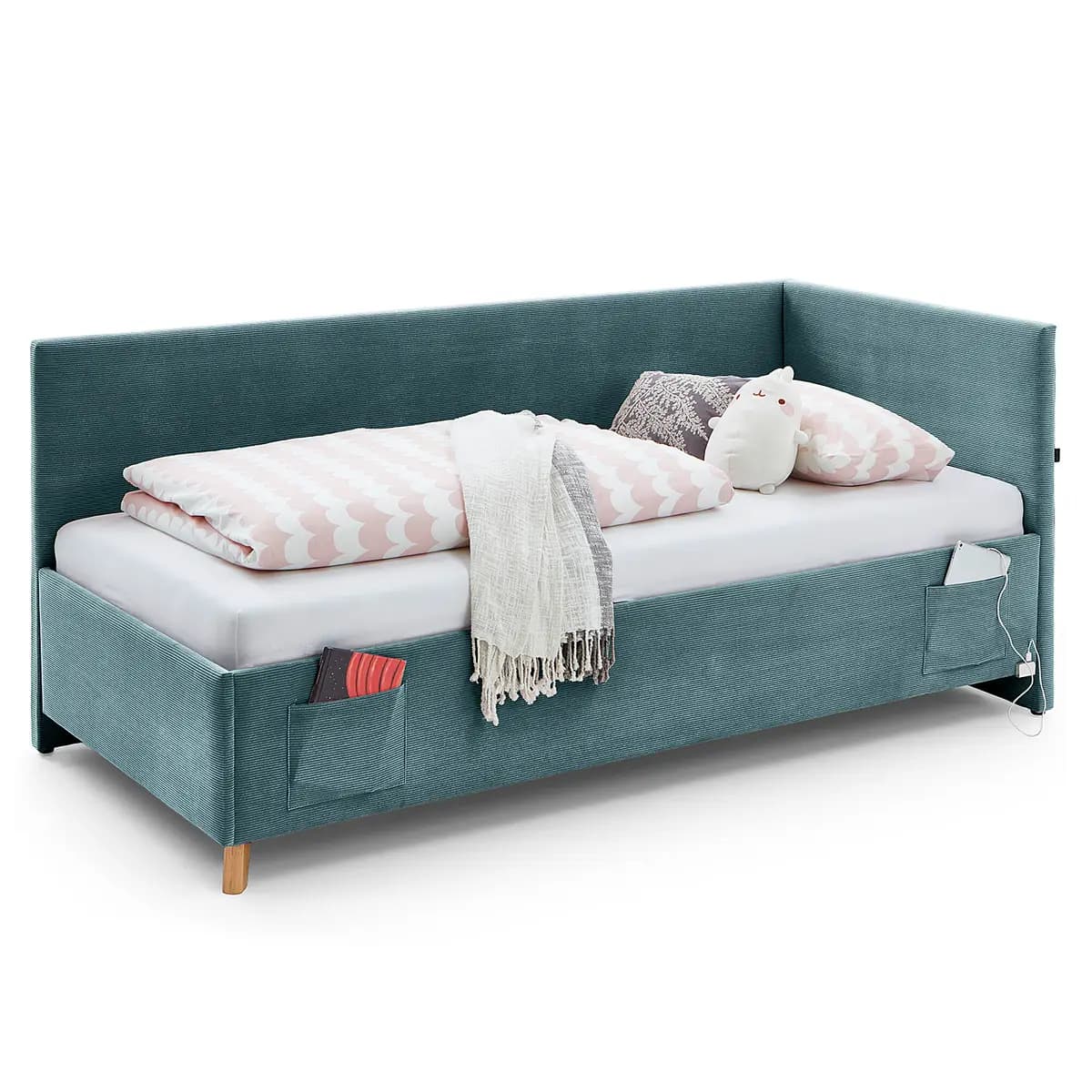 Kojenbett 140 x 200cm mit Lattenrost Blau | Blau