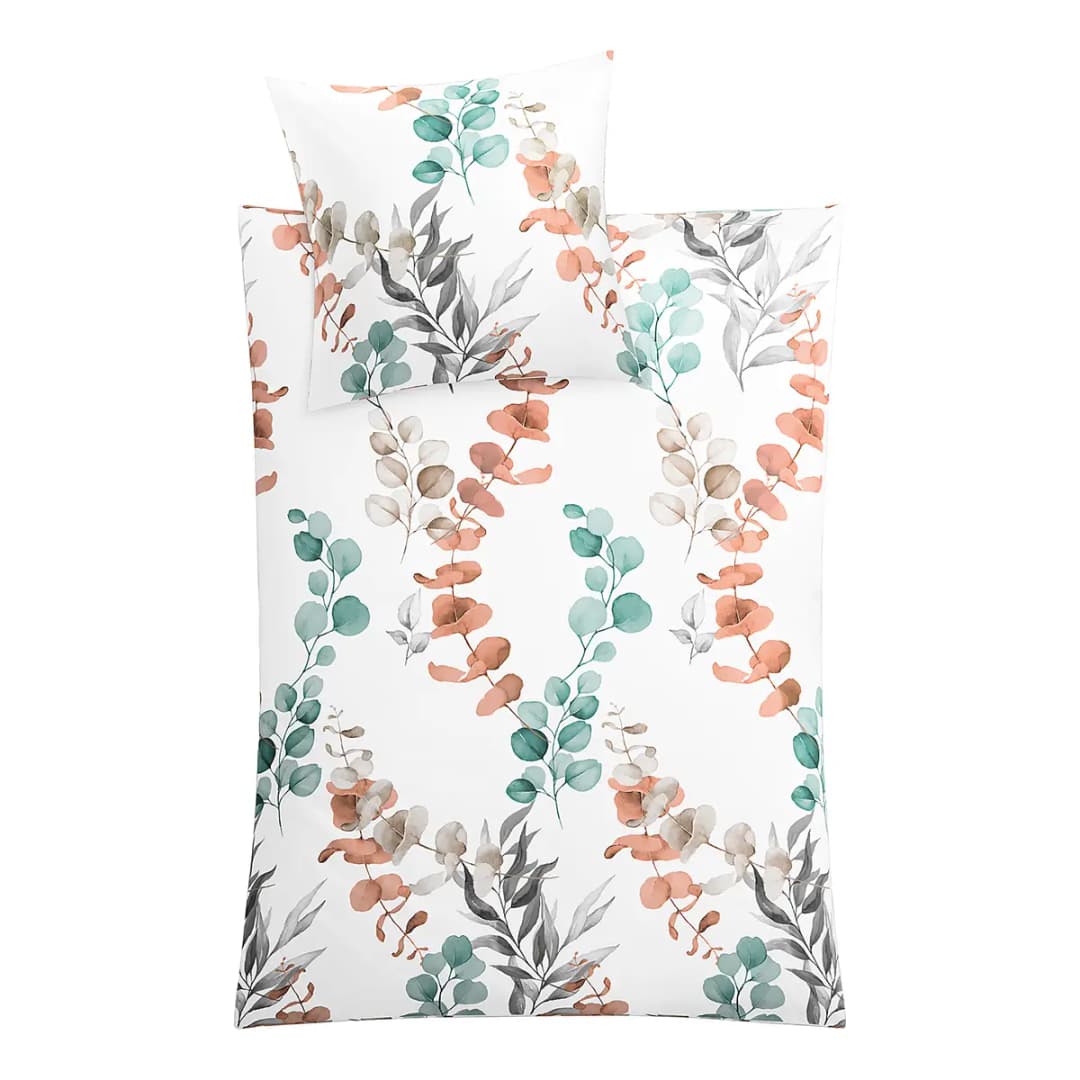 Kleine Wolke Mako-Satin Bettwäsche Fabales 155 x 220cm | Mehrfarbig