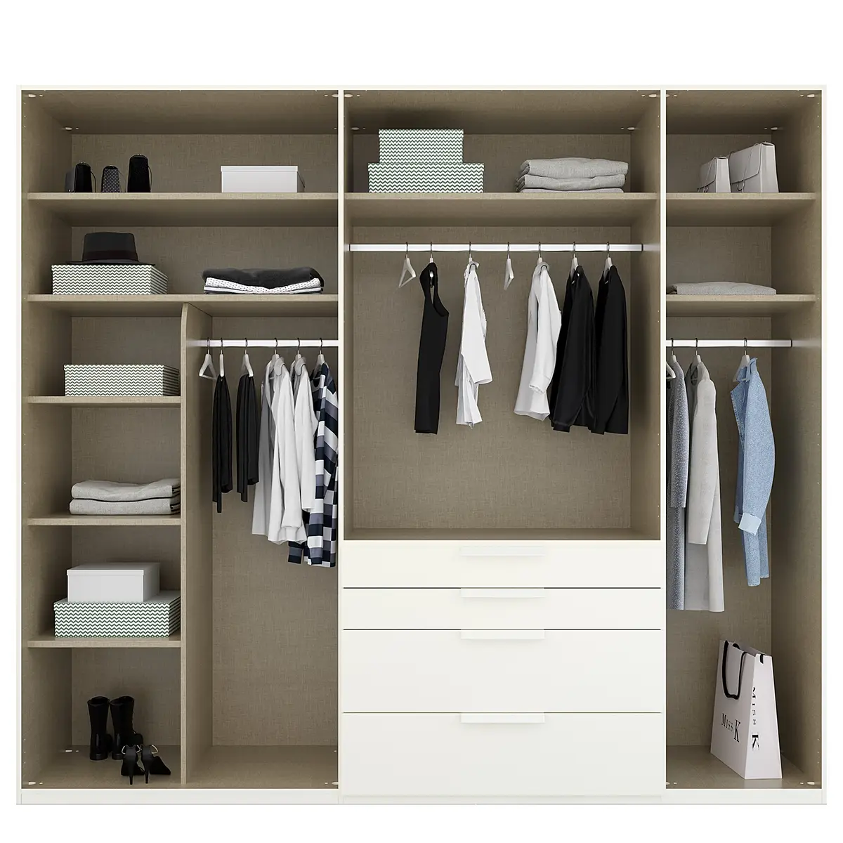 rauch Orange Drehtürenschrank Purisma Spiegel Typ B 251cm Grau/Graphit