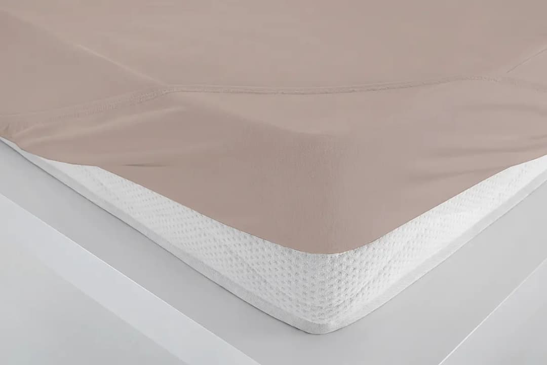 Wasserdichtes Jersey-Spannbetttuch | Beige