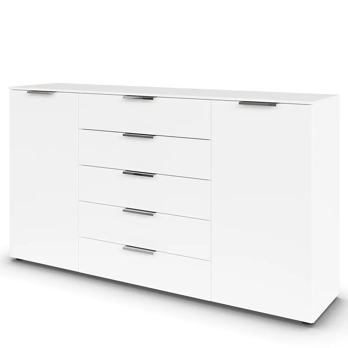 Sideboard Flipp 180cm Weiß/Alpinweiß/Silber | Weiß