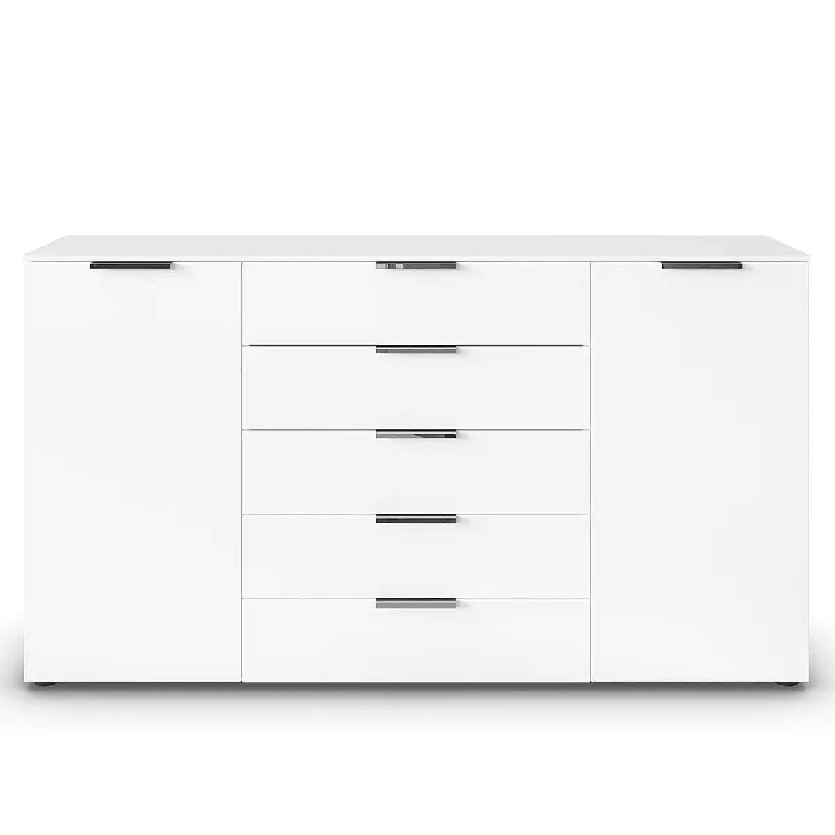 Sideboard Flipp 180cm Weiß/Alpinweiß/Silber | Weiß