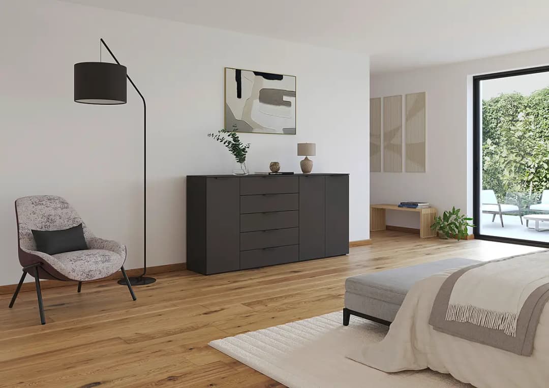 Sideboard Flipp 200cm Grau/Graphit | Grau