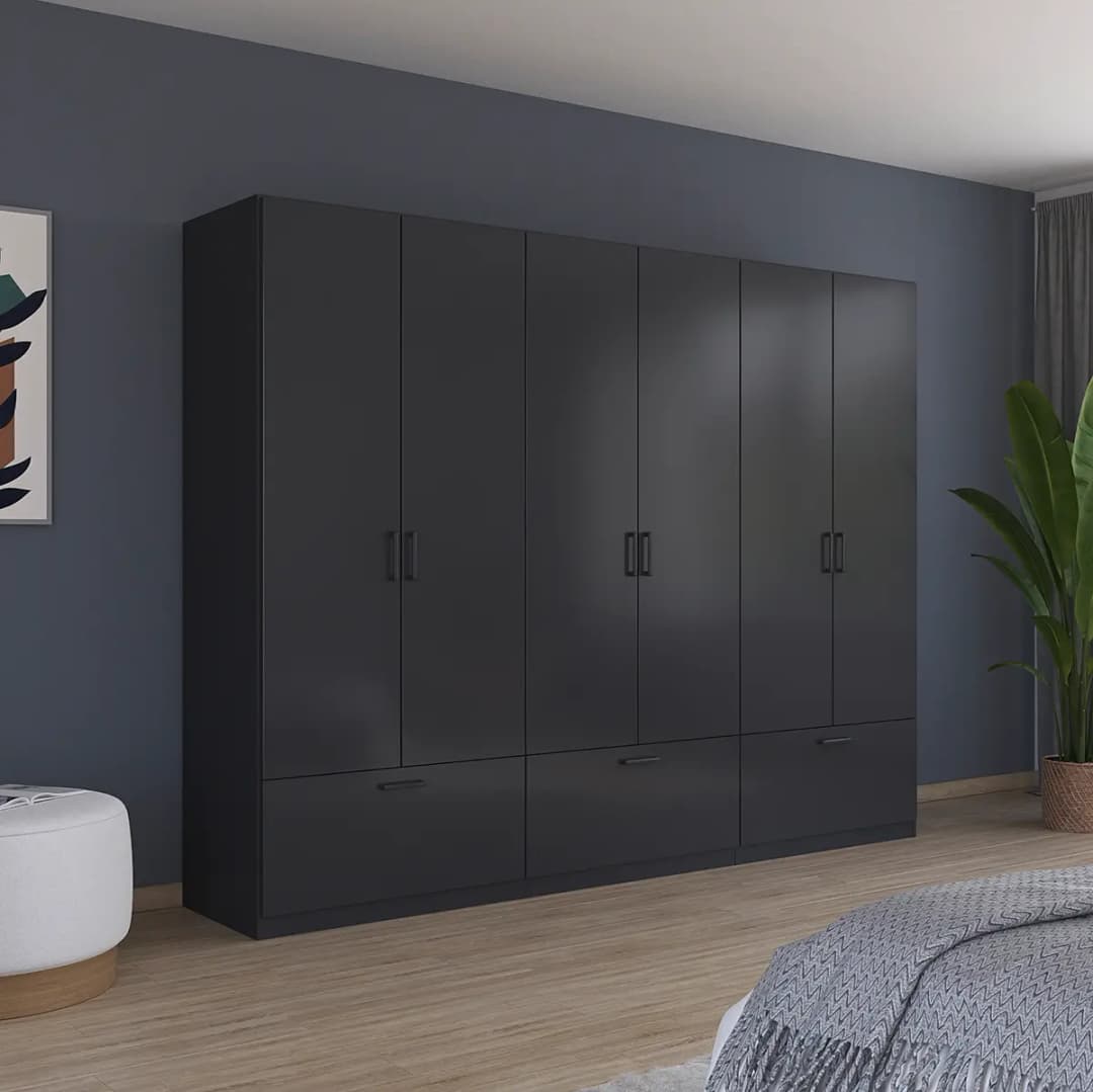 rauch Blue Drehtürenschrank Bari Typ B 270cm Grau/Graumetallic | Grau