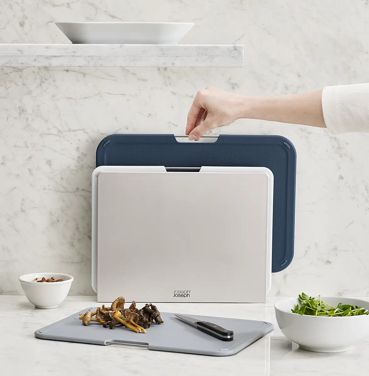 JOSEPH JOSEPH Schneidebrett-Set Nest 3-teilig Grau | Grau