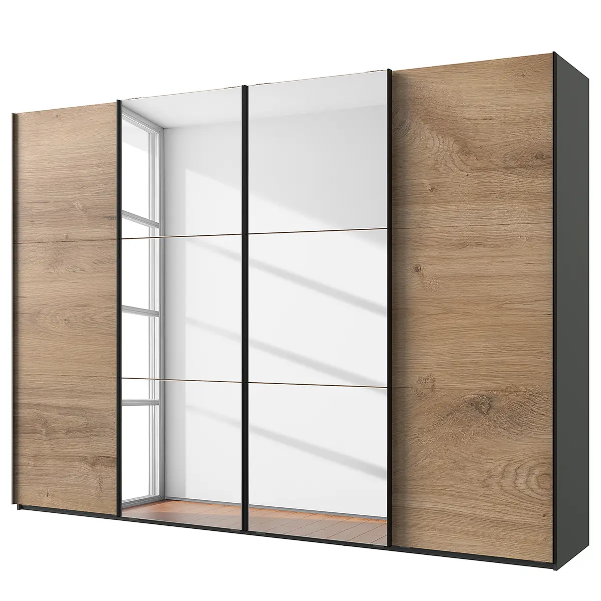 Schwebetürenschrank Level36 236 cm Typ C | Holztöne