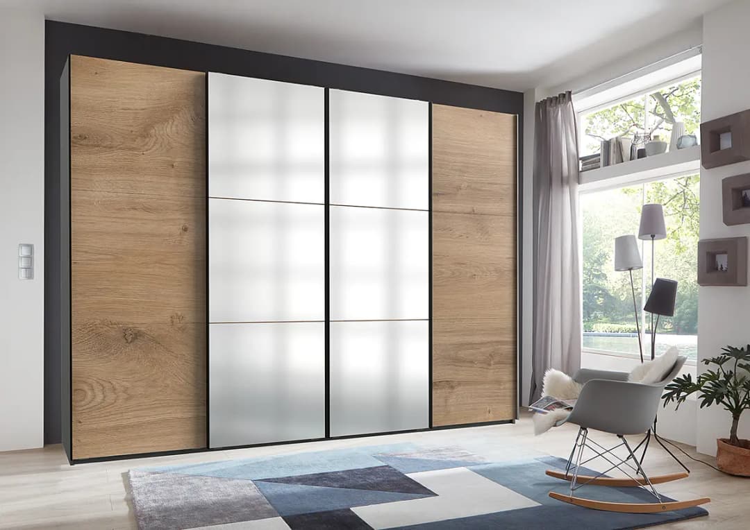 Schwebetürenschrank Level36 236 cm Typ C | Holztöne