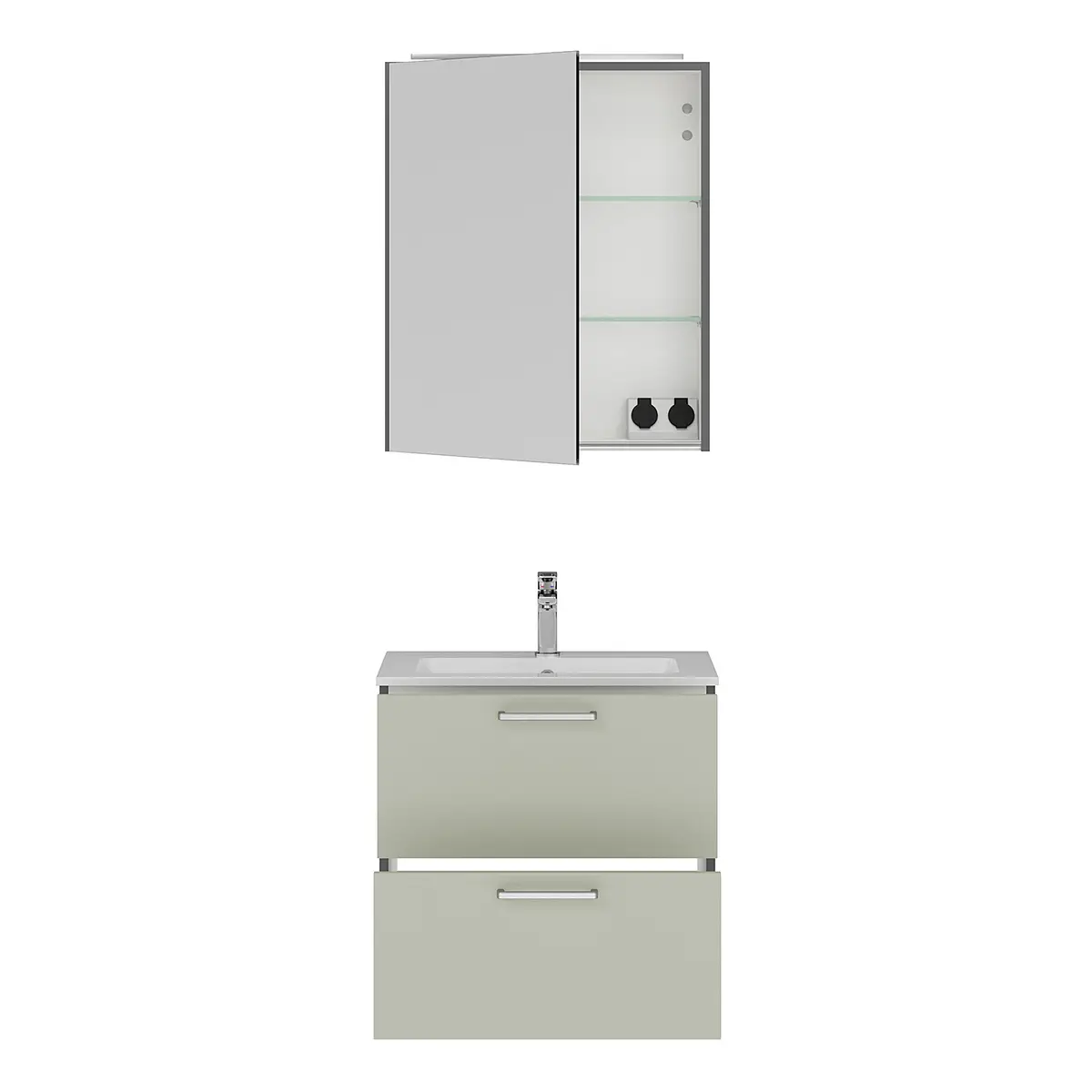 Badezimmerset MYBA XII 2-teilig 60cm Grün/Beigegrün | Beige