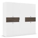 rauch Blue Drehtürenschrank Ticao 226cm Weiß/Weiß/Eiche Dunkel Dekor