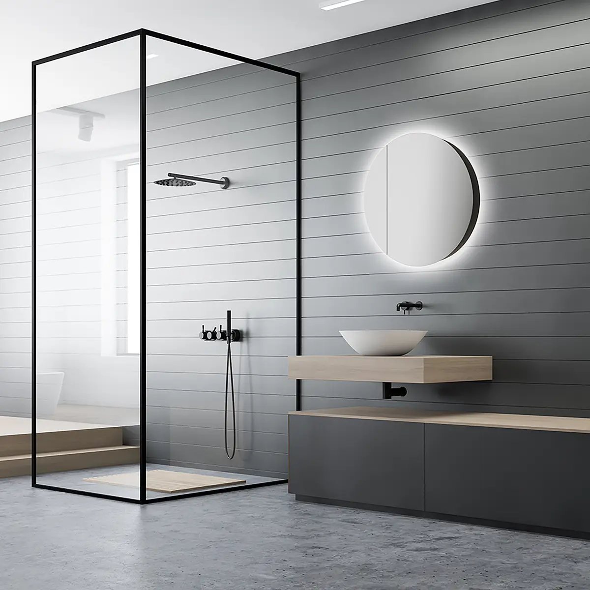 LED-Spiegelschrank Picasso | Schwarz
