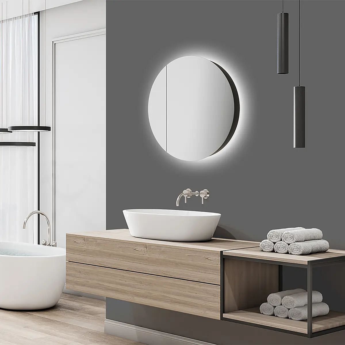 LED-Spiegelschrank Picasso | Schwarz