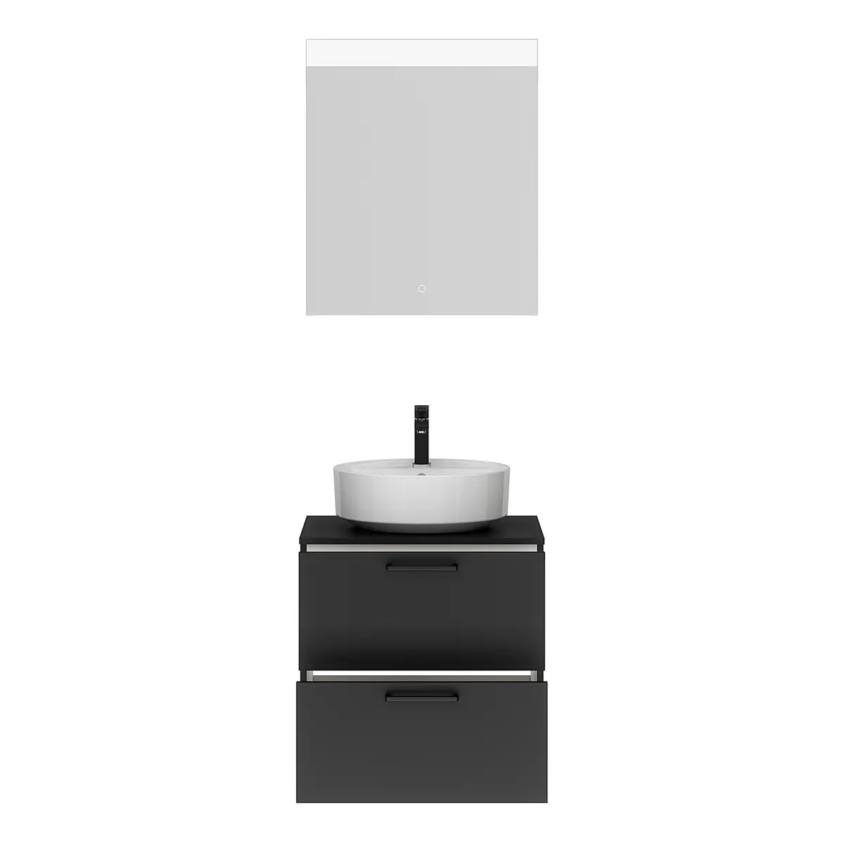 Badezimmerset MYBA LV 2-teilig 60cm Schwarz/Matt Schwarz | Schwarz