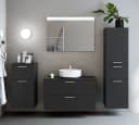 Badezimmerset MYBA LVIII 4-teilig 190cm Schwarz/Matt Schwarz