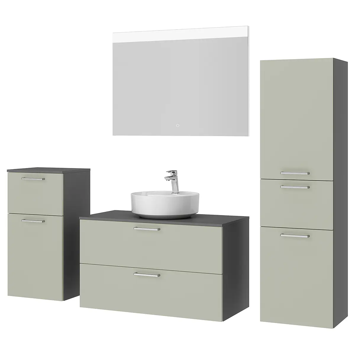 Badezimmerset MYBA LVIII 4-teilig 190cm Grün/Beigegrün | Grün