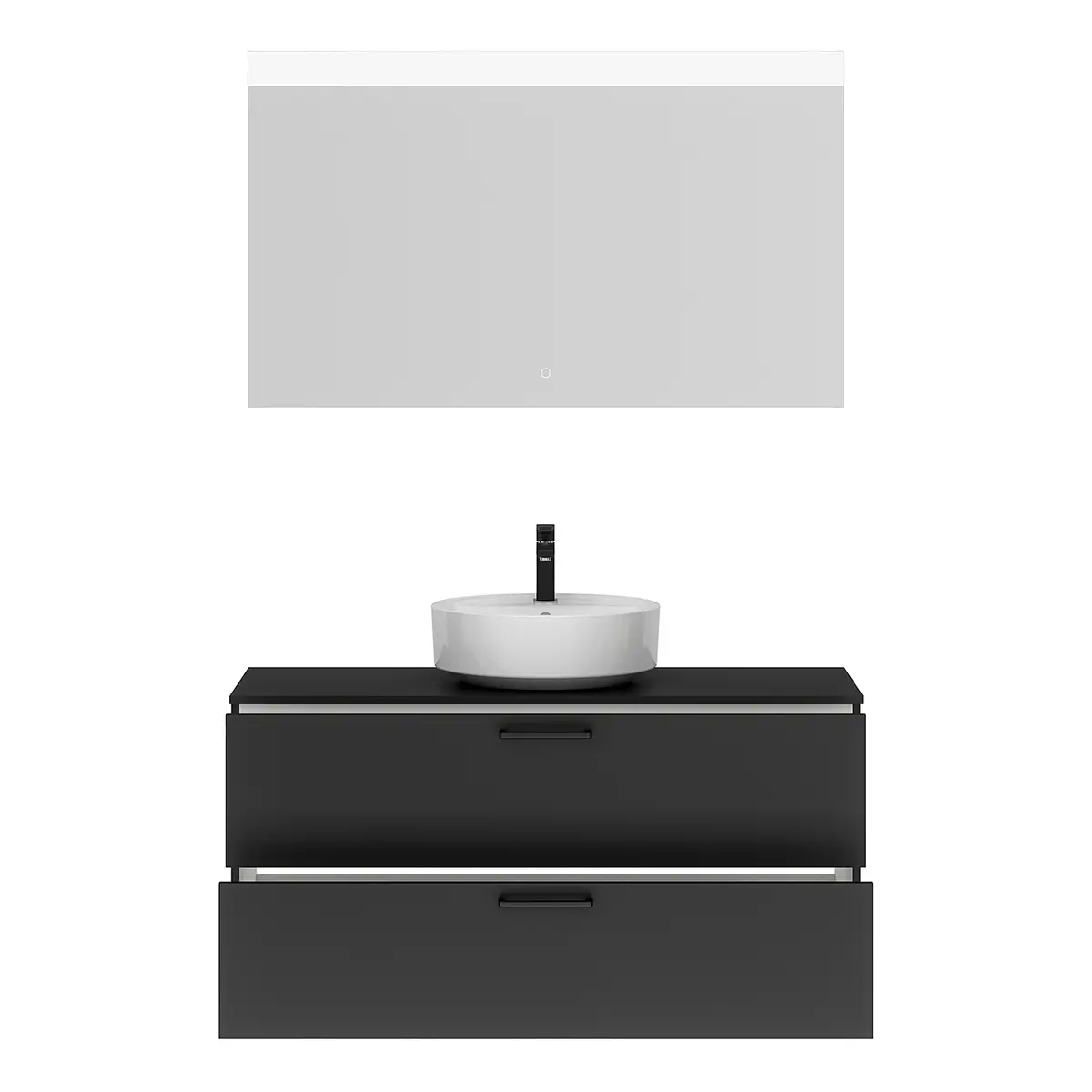 Badezimmerset MYBA LV 2-teilig 120cm Schwarz/Matt Schwarz