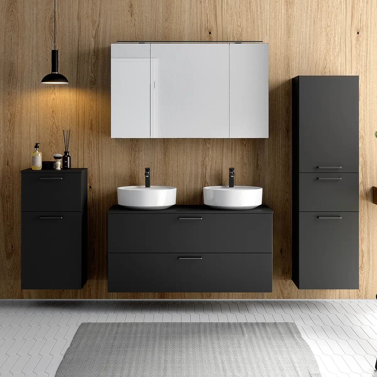Badezimmerset MYBA LXIX 4-teilig | Schwarz