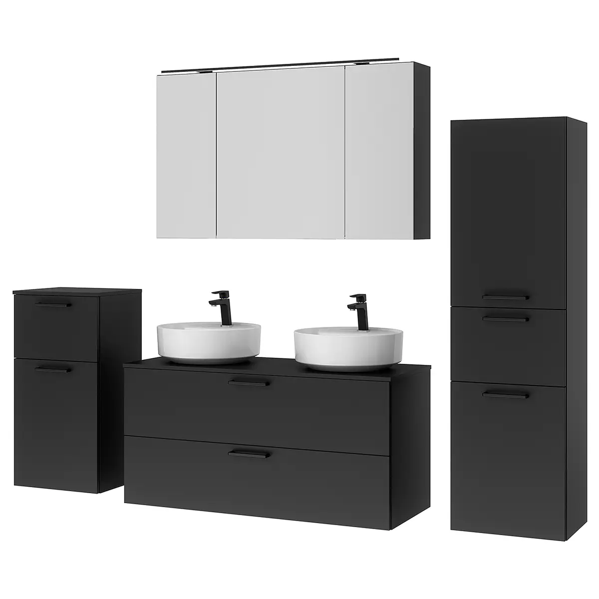 Badezimmerset MYBA LXIX 4-teilig | Schwarz