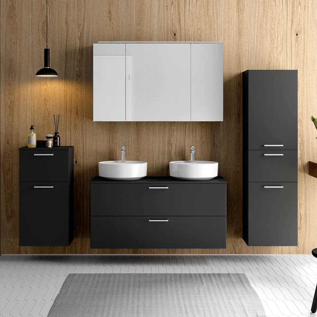 Badezimmerset MYBA LXIV 2-teilig | Schwarz