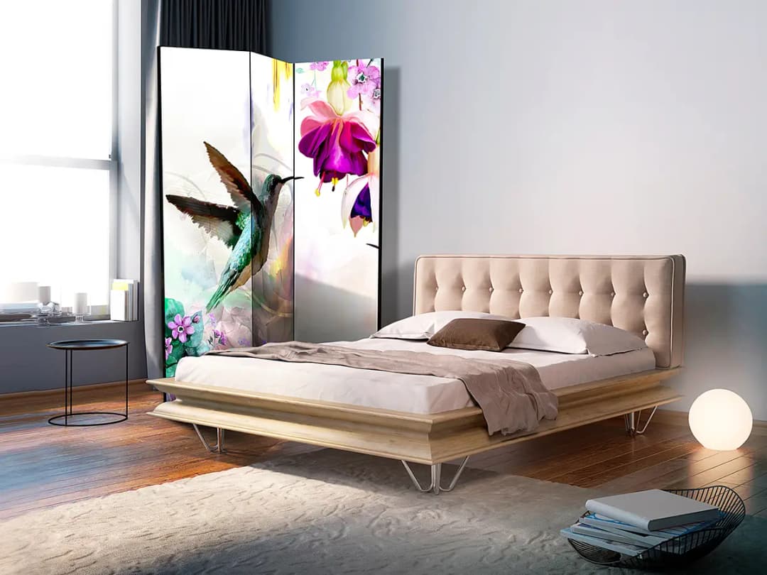 Paravent Hummingbirds & Flowers | Mehrfarbig