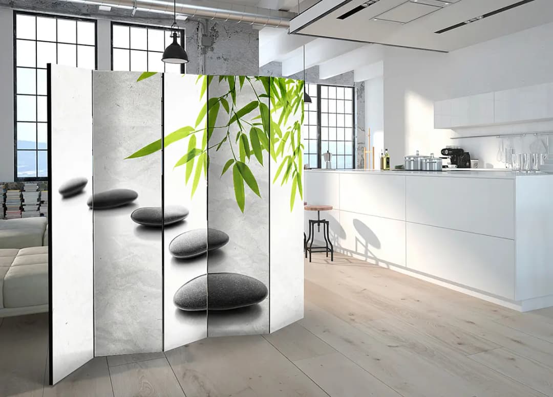 Artgeist Paravent Zen Stones | Grau