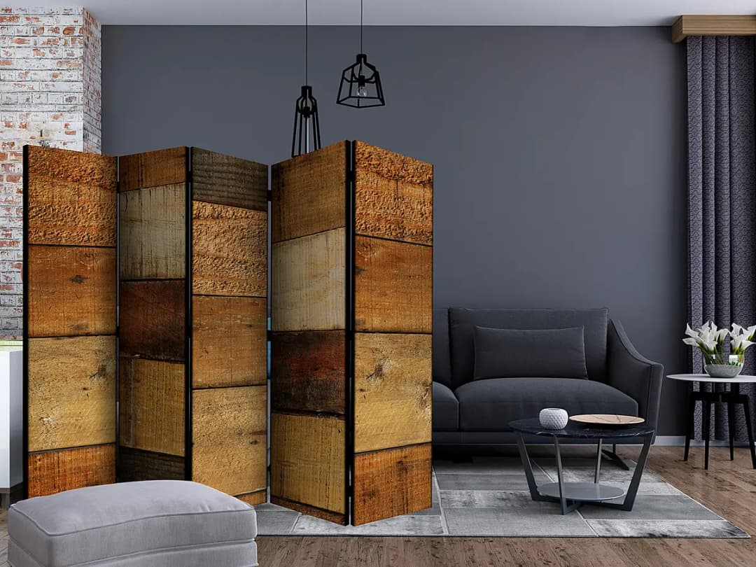 Artgeist Paravent Wooden Textures | Braun