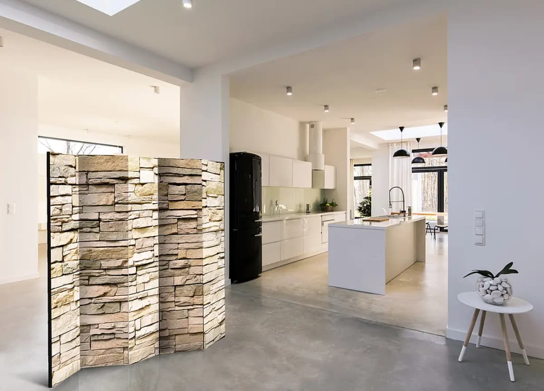 Paravent Decorative Stone | Braun