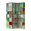 Paravent Emerald Stained Glass Akustik Vlies auf Massivholz